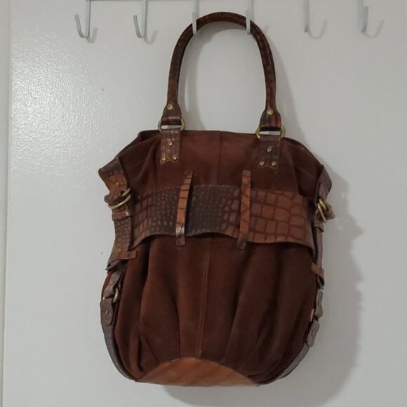 Cole Haan G Series Leather Reptile Embossed Bag Shoulder Tote Handbag WOMEN'S - Picture 4 of 16